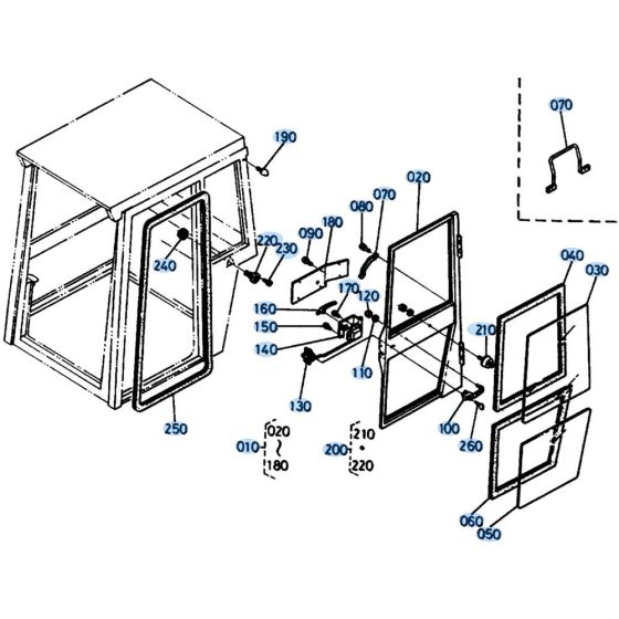 Door Assembly for Kubota KH151 Mini Excavator