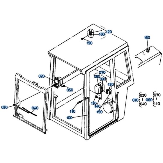 Wiper Assembly for Kubota KH151 Mini Excavator