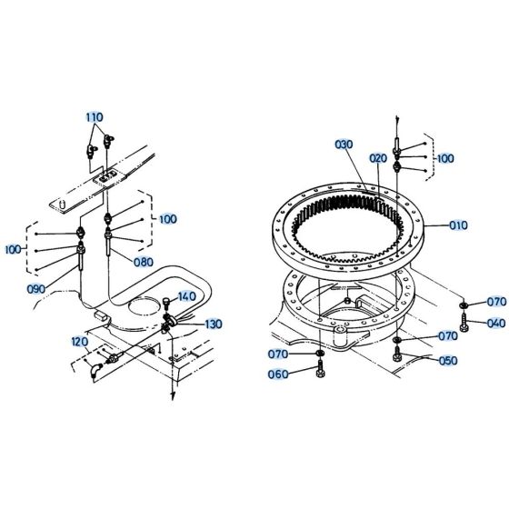 Swivel Bearing Assembly for Kubota KH151 Mini Excavator