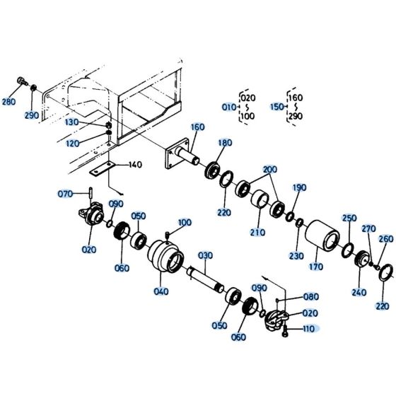 Track Roller (Iron) Assembly for Kubota KH151 Mini Excavator