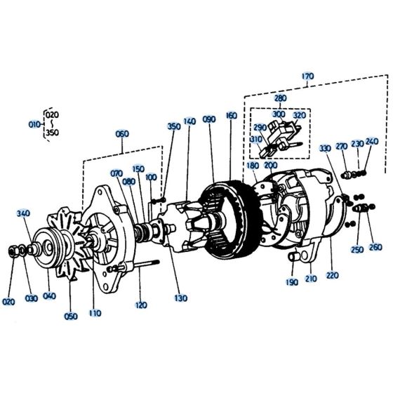 Dynamo Assembly for Kubota KH151 Mini Excavator