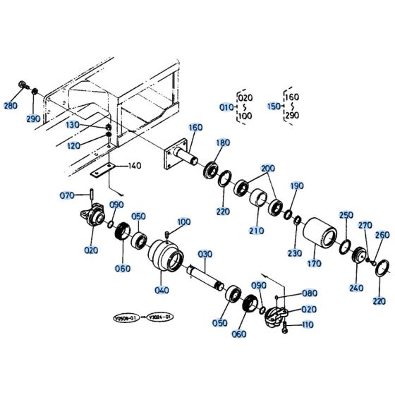 Track Roller Assembly for Kubota KH191 Mini Excavator