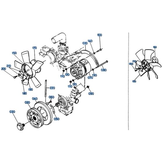 Fan Assembly for Kubota KH191 Mini Excavator