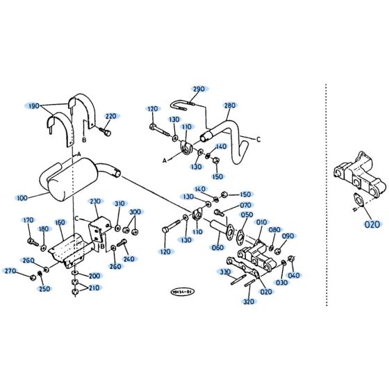 Muffler Assembly for Kubota KH35