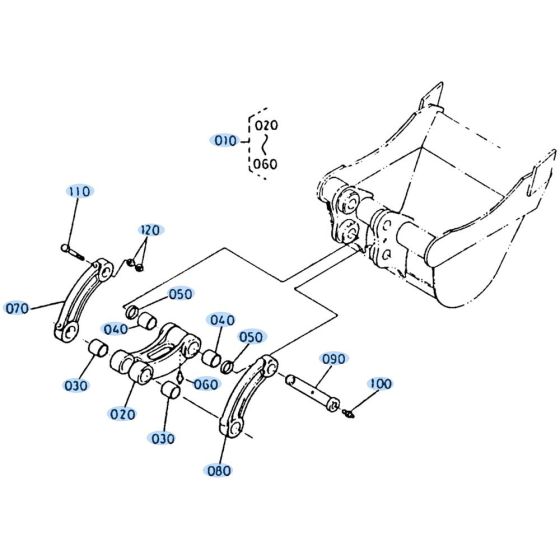 Bucket Link Assembly for Kubota KH35