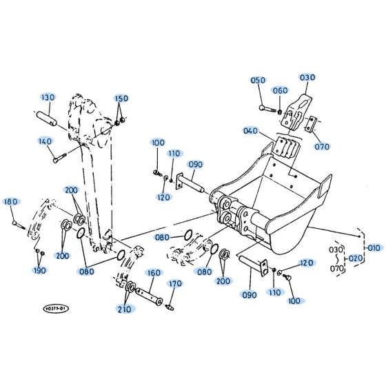 Bucket Assembly for Kubota KH35