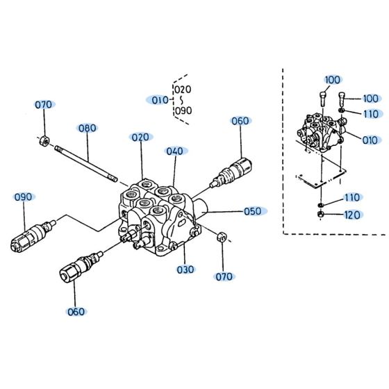 Control Valve Assembly for Kubota KH35