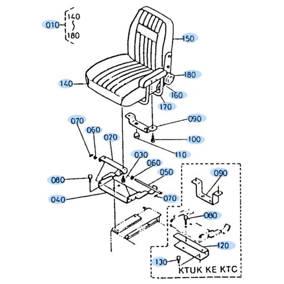 Seat Assembly for Kubota KH35