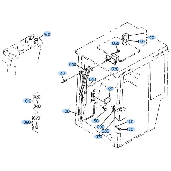 Wiper Assembly for Kubota KH35
