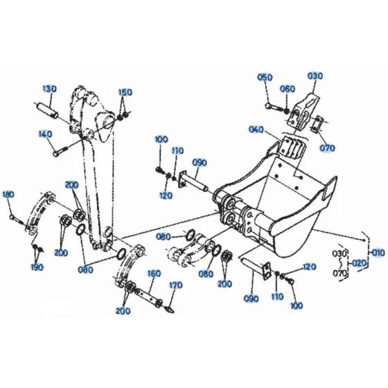 Bucket Assembly for Kubota KH36