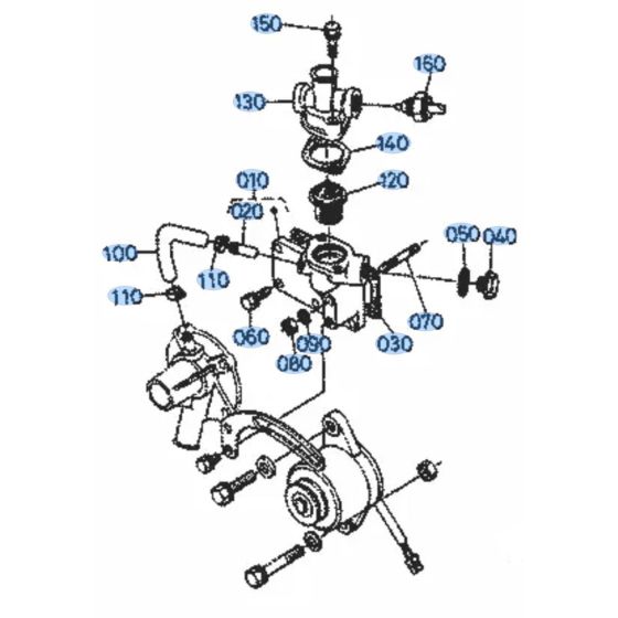 Water Flange Assembly for Kubota