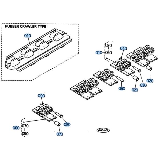 Crawler Assembly for Kubota KH36