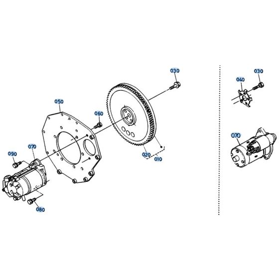 Flywheel Assembly for Kubota