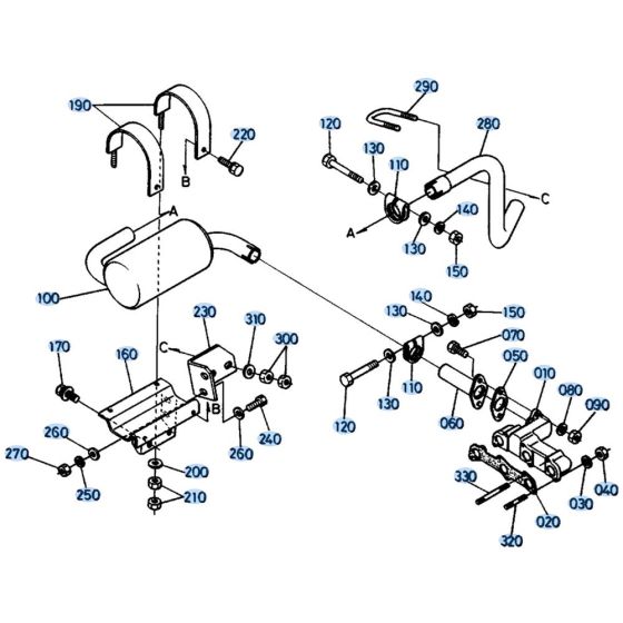 Muffler Assembly for Kubota KH41