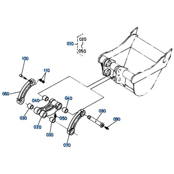 Bucket Link Assembly for Kubota