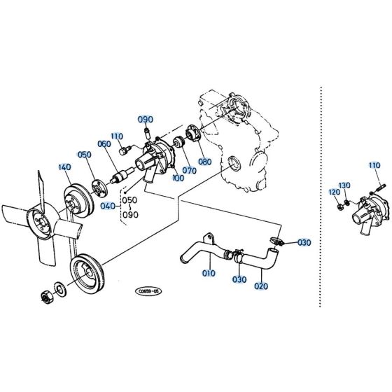Water Pump Assembly for Kubota