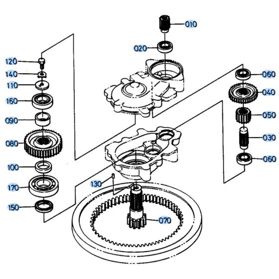 Swivel Gear Assembly for Kubota