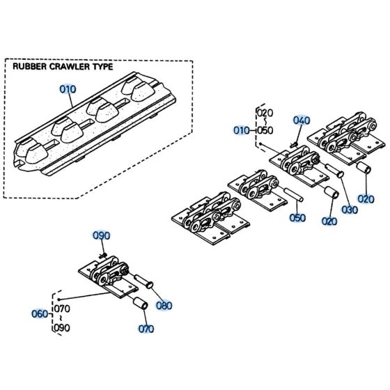Crawler Assembly for Kubota KH41