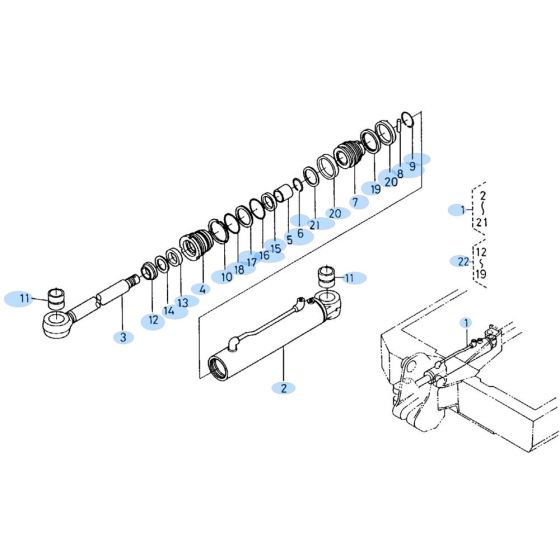 Swing Cylinder Assembly for Kubota KH60