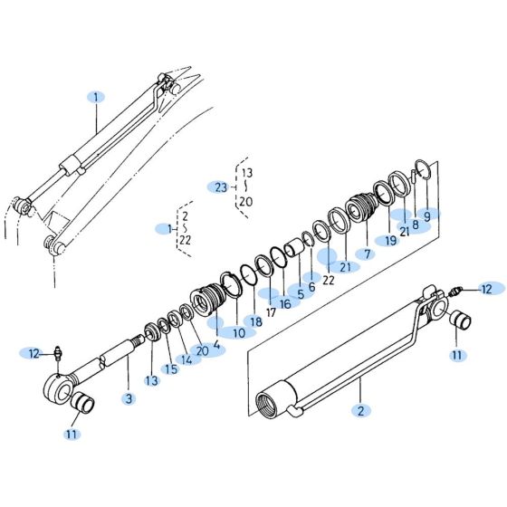 Kubota KH60 Arm Cylinder