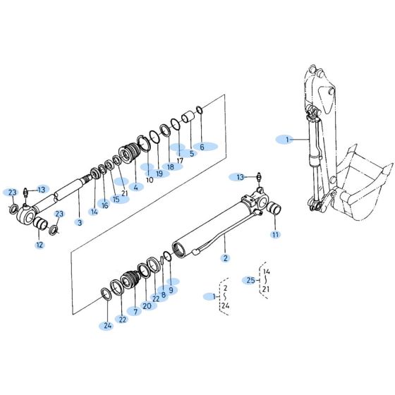 Bucket Cylinder for Kubota KH60