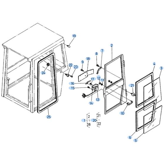 Kubota KH60 Door Assembly