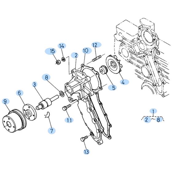 Water Pump Assembly for Kubota KH60