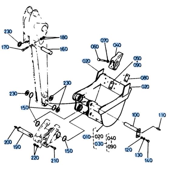 Bucket Assembly for Kubota KH61 Mini Excavator