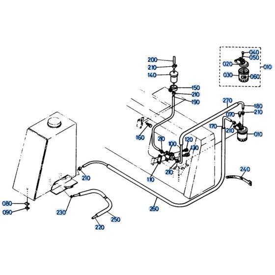 Fuel Filter Assembly for Kubota KH61 Mini Excavator