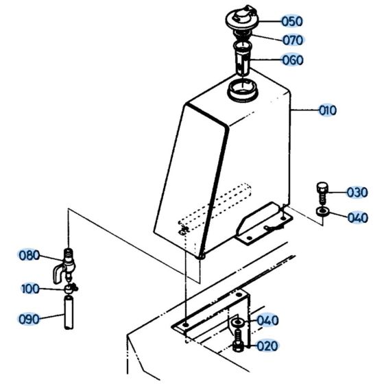 Fuel Tank Assembly for Kubota KH61 Mini Excavator