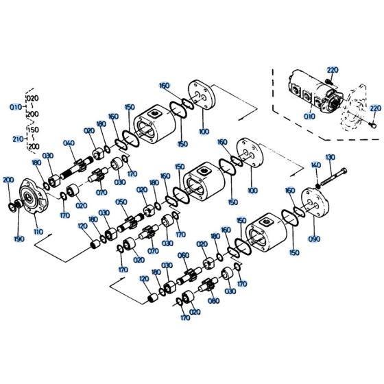 Gear Pump Assembly for Kubota KH61 Mini Excavator