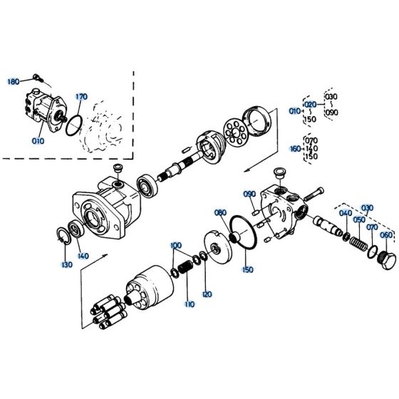 Drive Motor Assembly for Kubota KH61 Mini Excavator