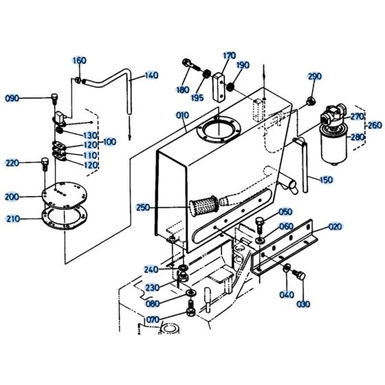Oil Tank Assembly for Kubota KH61 Mini Excavator