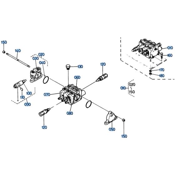 Control Valve Assembly for Kubota KH61 Mini Excavator