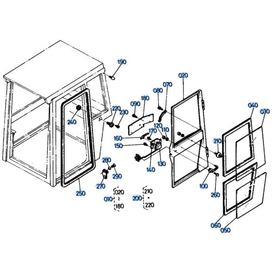 Door Assembly for Kubota KH61 Mini Excavator