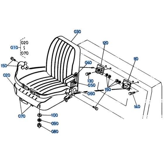 Seat Assembly for Kubota KH61 Mini Excavator