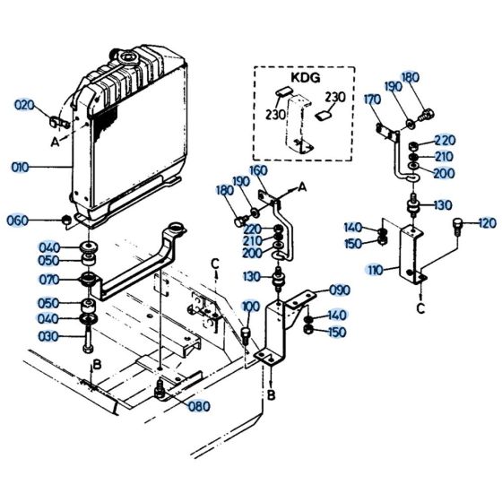 Radiator Assembly for Kubota KH61 Mini Excavator