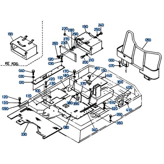 Floor Plate Assembly for Kubota KH61 Mini Excavator