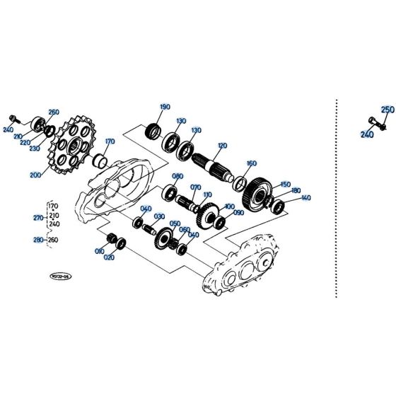 Drive Gear Assembly for Kubota KH61 Mini Excavator