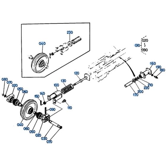 Idler Assembly for Kubota KH61 Mini Excavator