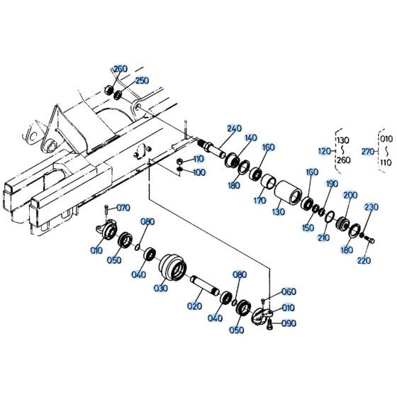 Track Roller Assembly for Kubota KH61 Mini Excavator