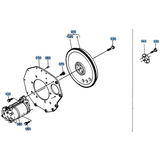 Flywheel Assembly for Kubota KH61 Mini Excavator