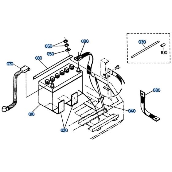 Battery Assembly for Kubota KH61 Mini Excavator