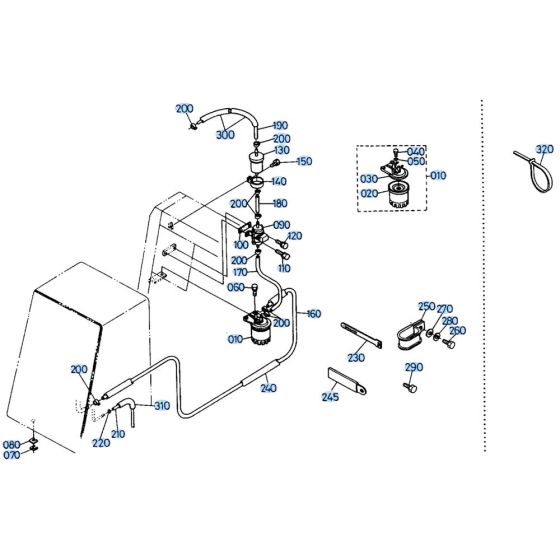 Fuel Filter Assembly for Kubota KH66 Mini Excavator