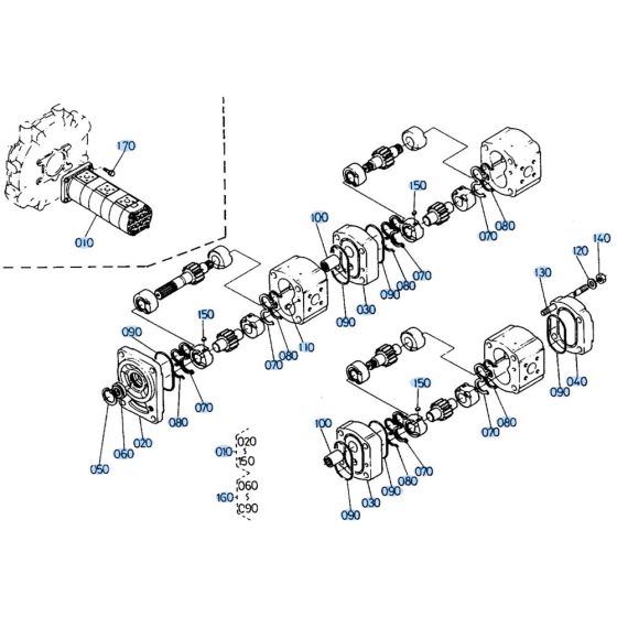 Gear Pump Assembly for Kubota KH66 Mini Excavator