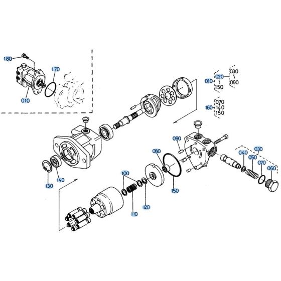 Drive Motor Assembly for Kubota KH66 Mini Excavator