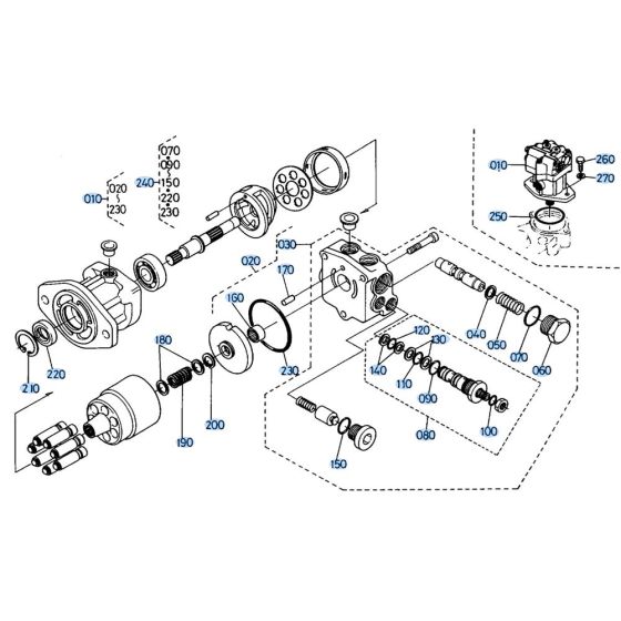 Swivel Motor Assembly for Kubota KH66 Mini Excavator