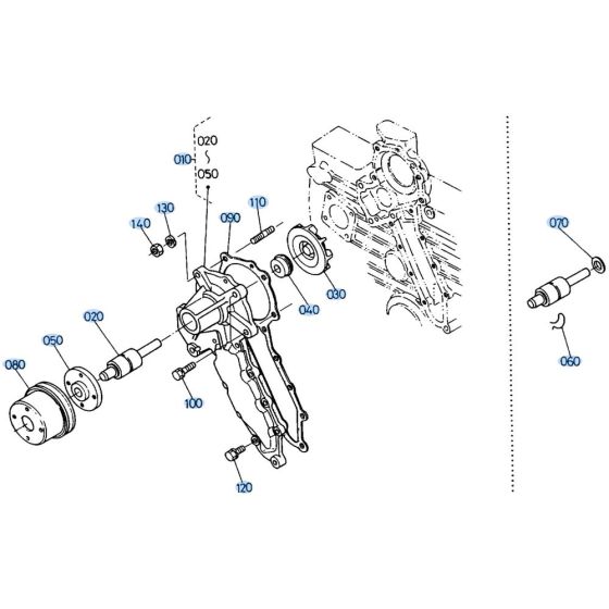 Water Pump Assembly for Kubota KH66 Mini Excavator