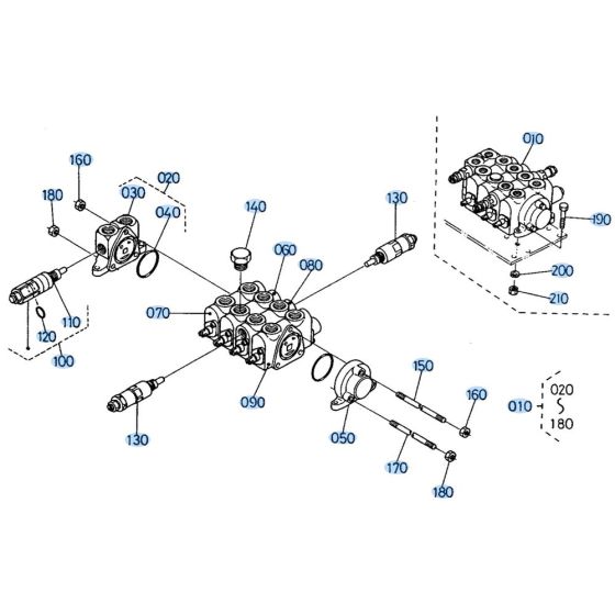 Control Valve Assembly for Kubota KH66 Mini Excavator