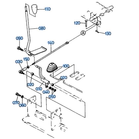 Control Lever (R/H) Assembly for Kubota KH66 Mini Excavator